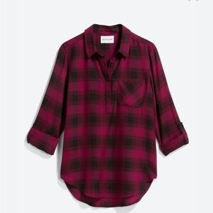 Olive & Oak Half Button Flannel Shirt